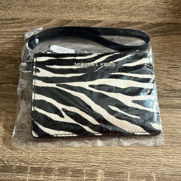 MK Zebra Print Calf Hair Card Wallet Coin Purse NWT - Picture 6 of 6